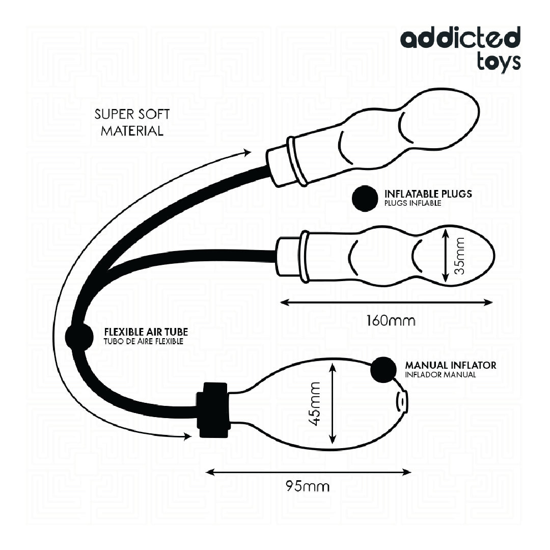 Addicted Toys Doppio Plug Anale Gonfiabile Modello 1 Regolabile