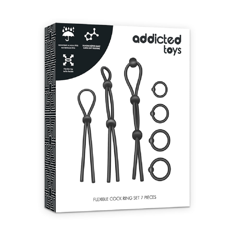 Addicted Toys Set 7 Anelli Pene Flessibili in Silicone Medicale