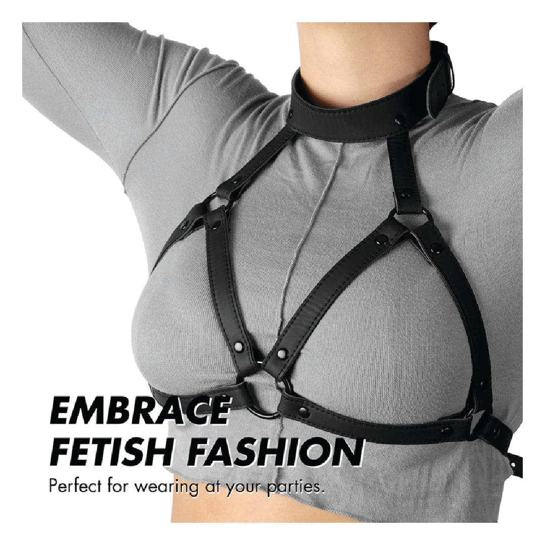 Fetish Submissive Imbracatura BDSM Torace e Collo Regolabile