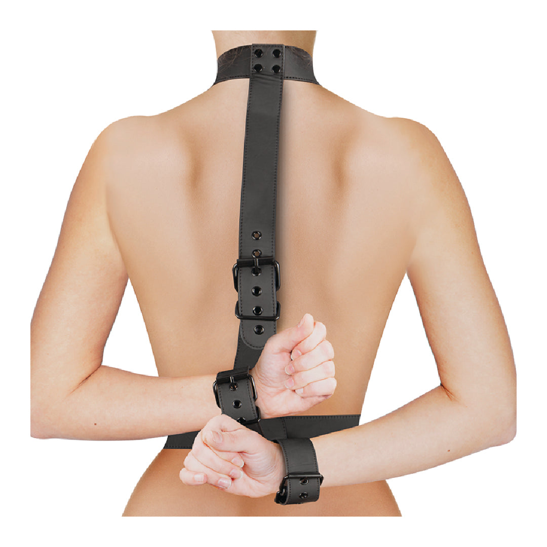 Fetish Submissive Set Bondage Corpo con Collare e Polsini Regolabili