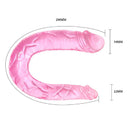 Baile Doppio Dong Doppio Dildo Rosa TPR Impermeabile