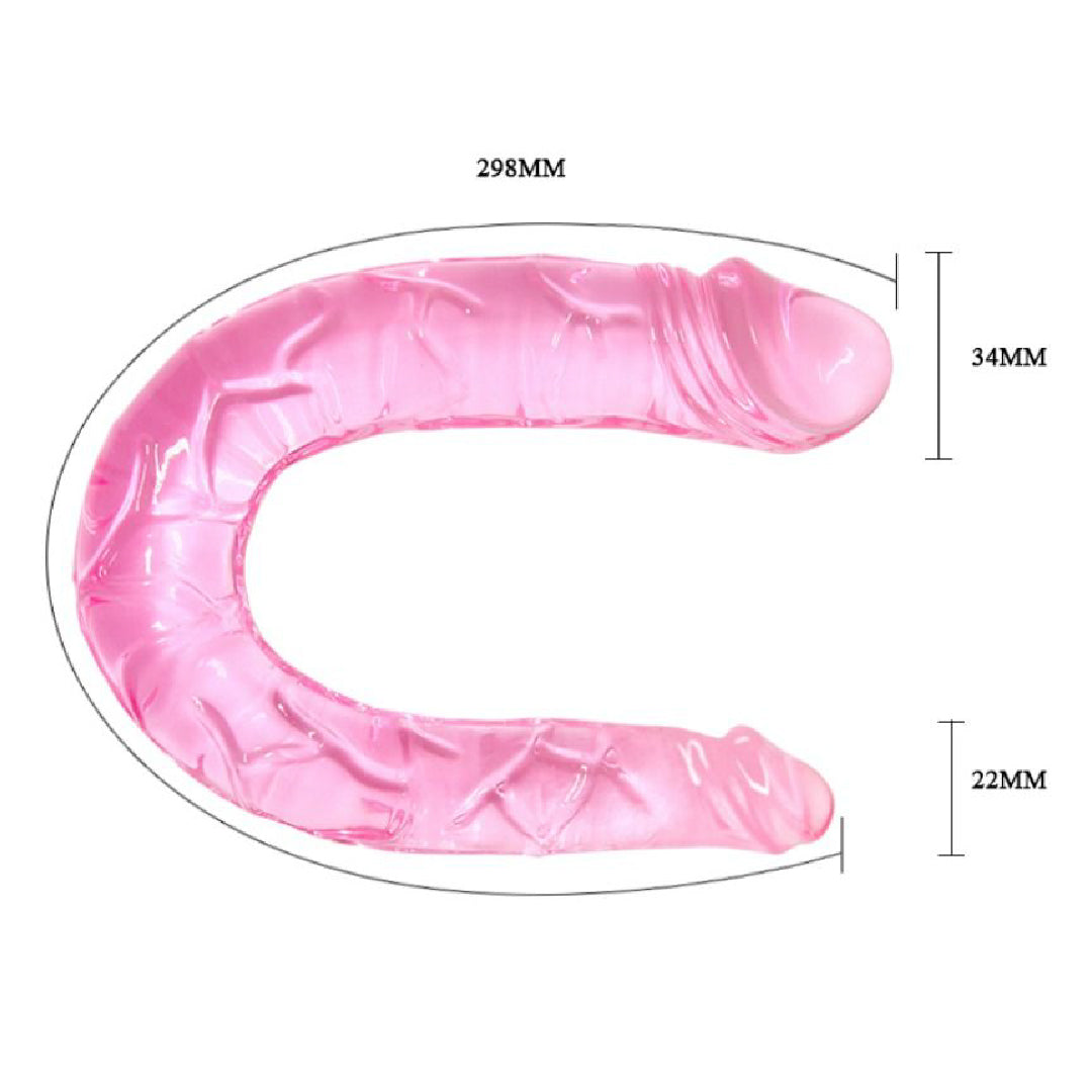 Baile Doppio Dong Doppio Dildo Rosa TPR Impermeabile