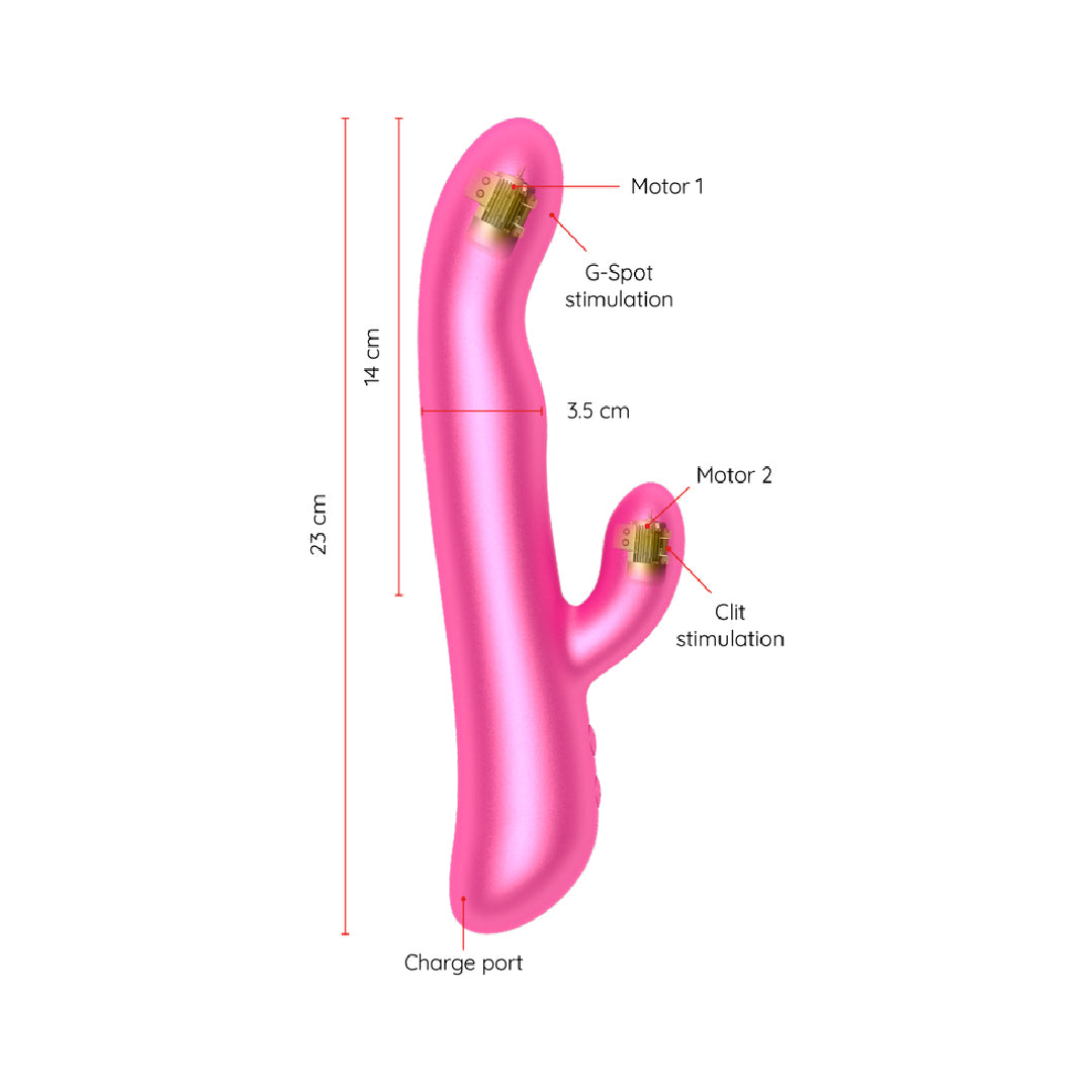 ONINDER Oslo Rabbit – Vibrazione e Rotazione App Control Rosa IPX7