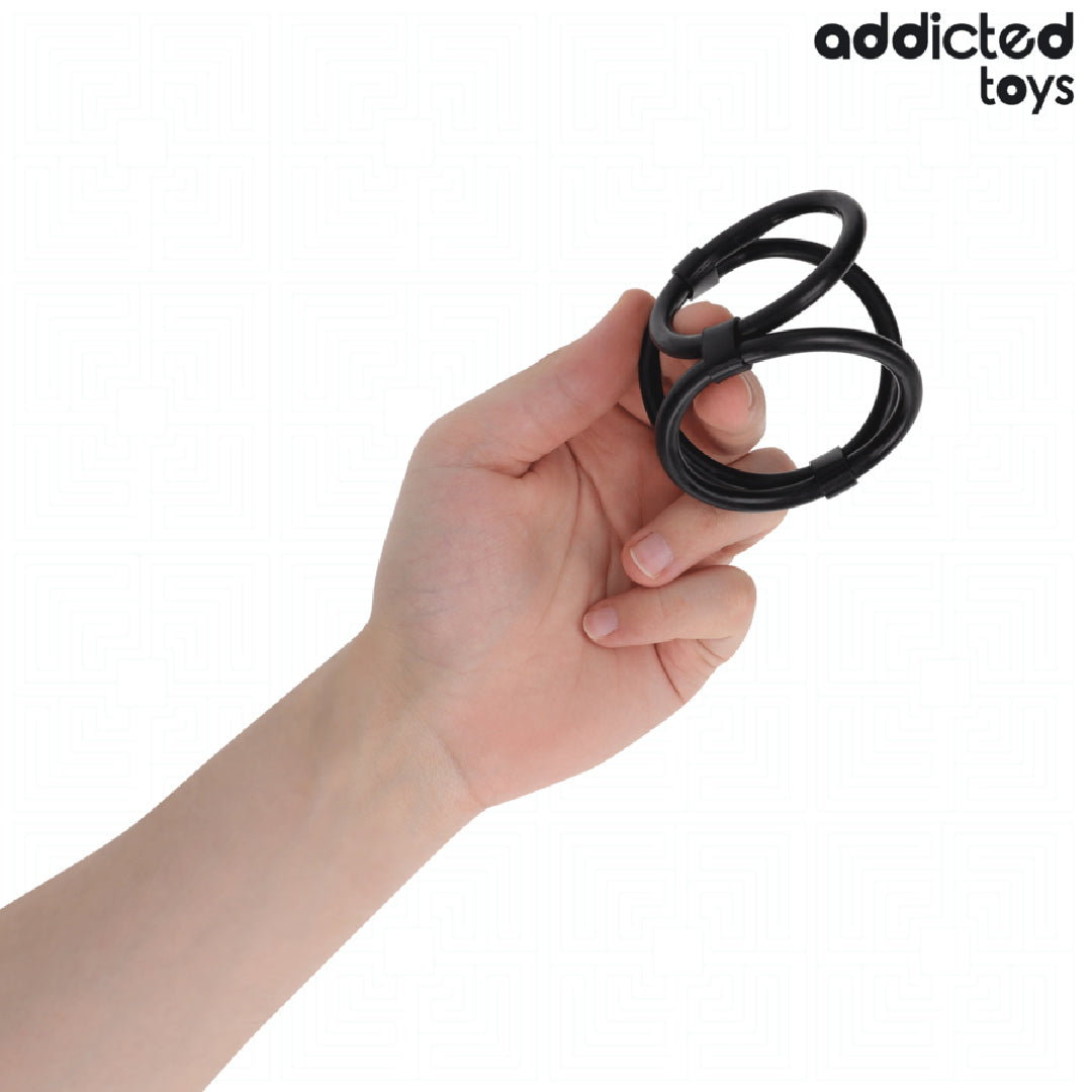 Addicted Toys Anello per Pene Triplo Supporto Erezione Comfort Fit