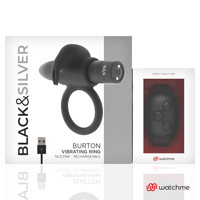 Black & Silver BurtonMe Anello Vibrante Ricaricabile con Telecomando a Orologio Nero – immagine 6