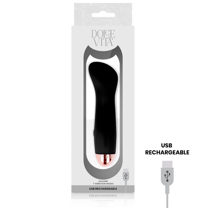 Dolce Vita One Vibratore Ricaricabile in Silicone Nero – immagine 4