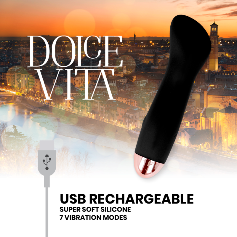 Dolce Vita One Vibratore Ricaricabile in Silicone Nero – immagine 5
