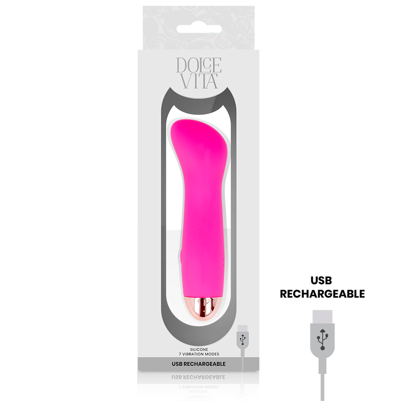 Dolce Vita One Vibratore Ricaricabile in Silicone Rosa – immagine 4