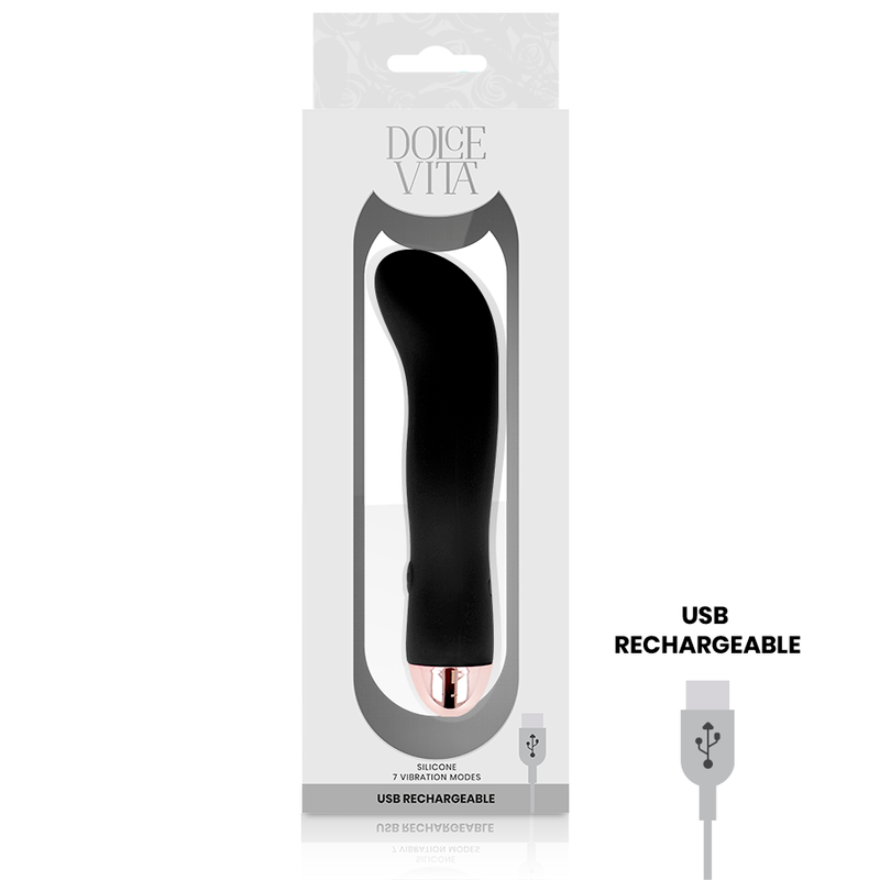 Dolce Vita Two Vibratore Ricaricabile in Silicone Nero – immagine 4