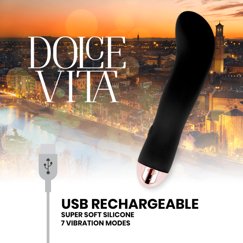 Dolce Vita Two Vibratore Ricaricabile in Silicone Nero – immagine 5