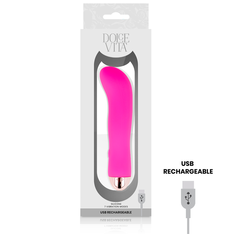 Dolce Vita Two Vibratore Ricaricabile in Silicone Rosa – immagine 4