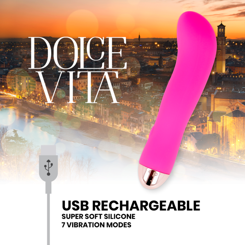 Dolce Vita Two Vibratore Ricaricabile in Silicone Rosa – immagine 5