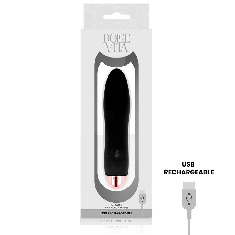 Dolce Vita Four Vibratore Ricaricabile in Silicone Nero – immagine 3
