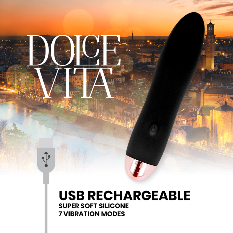 Dolce Vita Four Vibratore Ricaricabile in Silicone Nero – immagine 4