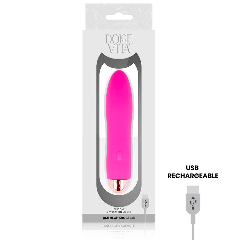 Dolce Vita Four Vibratore Ricaricabile in Silicone Rosa – immagine 3