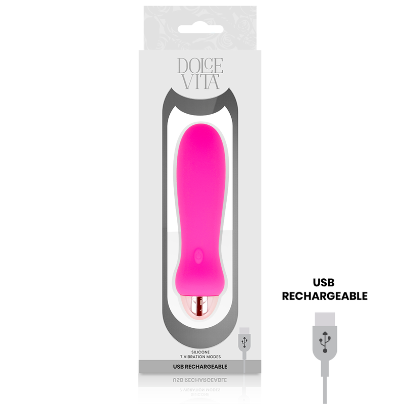 Dolce Vita Five Vibratore Ricaricabile in Silicone Rosa – immagine 3