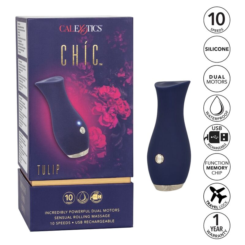 CalExotics Chic Tulip Massaggiatore Rotante Blu – immagine 9