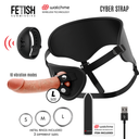 Fetish Submissive Cyber Strap Imbracatura con Dildo Vibrante, Telecomando e Orologio WatchMe