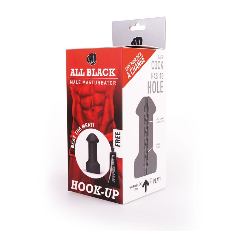 All Black Hook Up Masturbatore Maschile 17 cm – immagine 3