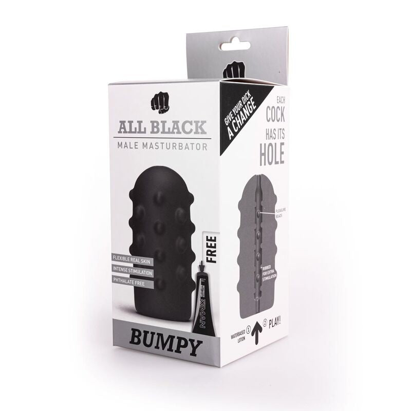 All Black Bumpy Masturbatore Maschile 17 cm – immagine 2