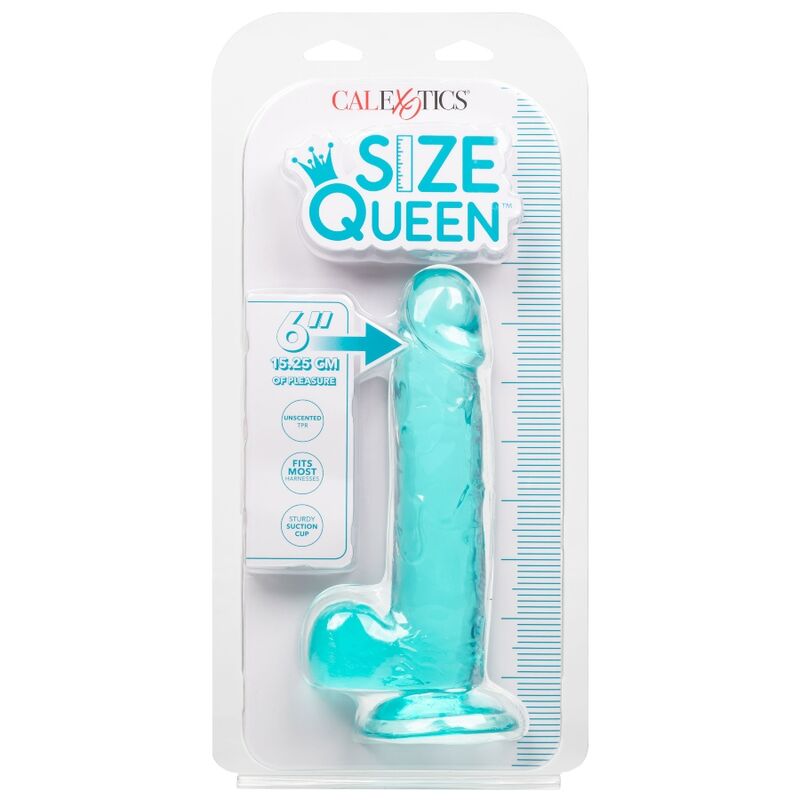 CalExotics Size Queen Dildo con Ventosa 20,25 cm Blu – immagine 6