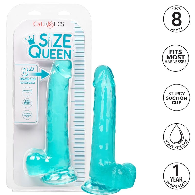 CalExotics Size Queen Dildo con Ventosa 25,5 cm Blu – immagine 2
