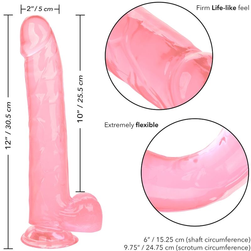 CalExotics Size Queen Dildo con Ventosa 30,5 cm Rosa – immagine 6