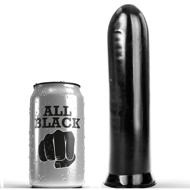 All Black Dildo Liscio Spesso 19 cm