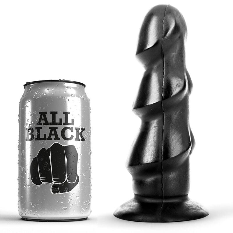 All Black Dildo a Tre Glandi 17 cm