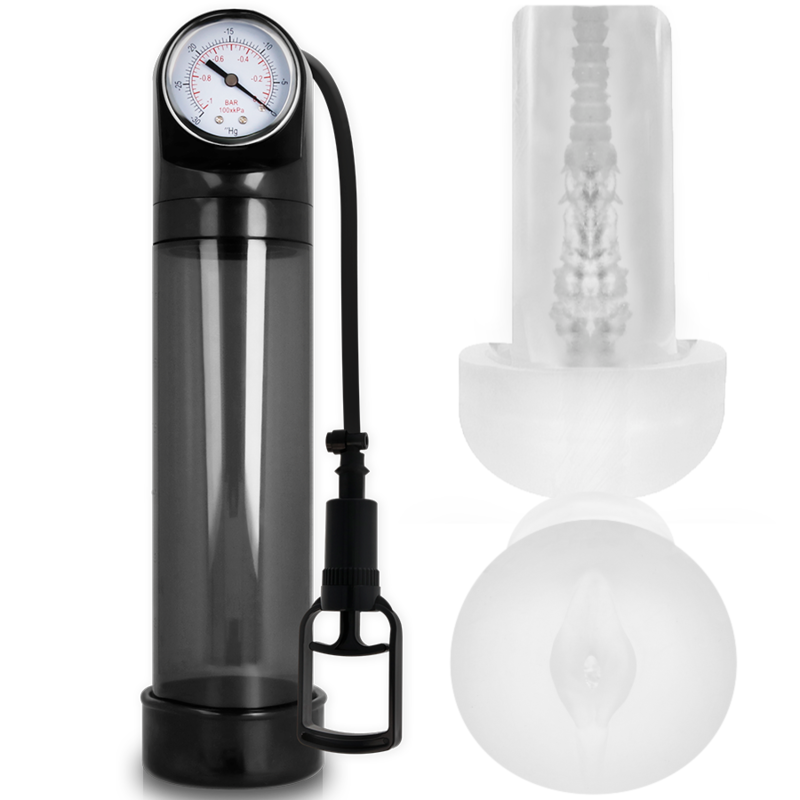 Pump Addicted RX9 Pompa per l'Erezione con Masturbatore Nera