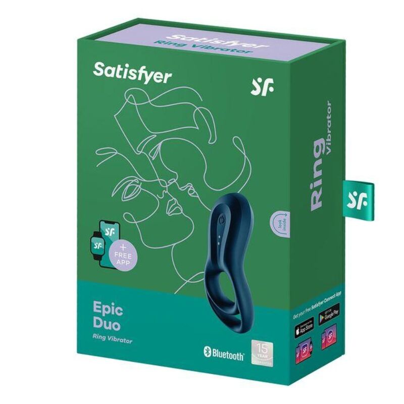 Satisfyer Epic Duo Anello Vibrante con App Blu – immagine 3
