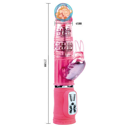 Baile Passion Rock Vibratore Rabbit Rotante 10 Funzioni 27 cm Rosa