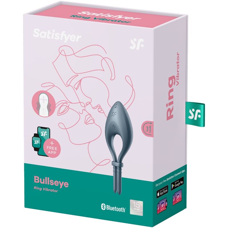 Satisfyer Bullseye Anello Vibrante con App Grigio – immagine 3