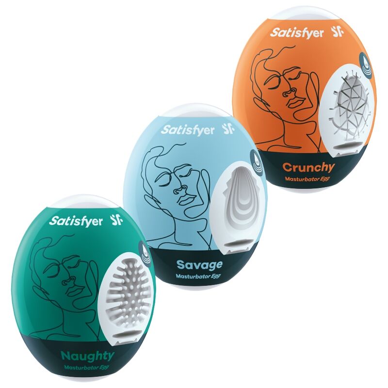Satisfyer Masturbator Egg Set 3 Uova Naughty, Savage e Crunchy
