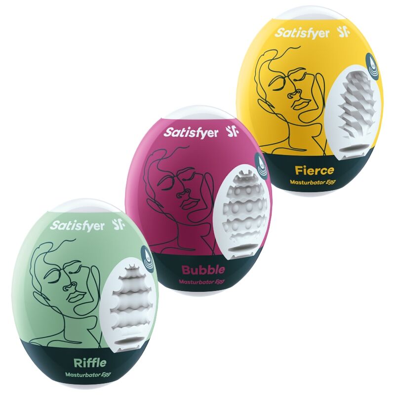 Satisfyer Masturbator Egg Set 3 Uova Riffle, Bubble e Fierce
