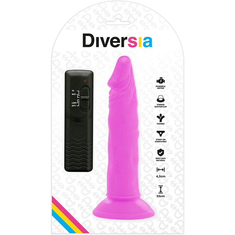 Diversia Dildo Vibrante Flessibile Viola 23 cm con Ventosa – immagine 7