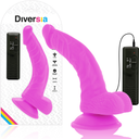 Diversia Dildo Vibrante Flessibile Curvo Punto G Viola 21,5 cm con Ventosa