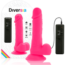 Diversia Dildo Vibrante Flessibile Rosa 20,5 cm con Ventosa