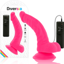 Diversia Dildo Vibrante Flessibile Curvo Punto G Rosa 21,5 cm con Ventosa