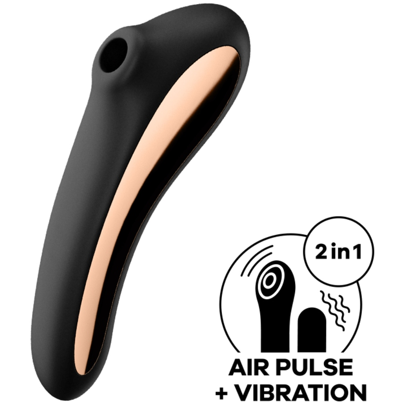 Satisfyer Dual Kiss Vibratore a Doppia Stimolazione Con Onde d'aria Nero – immagine 2