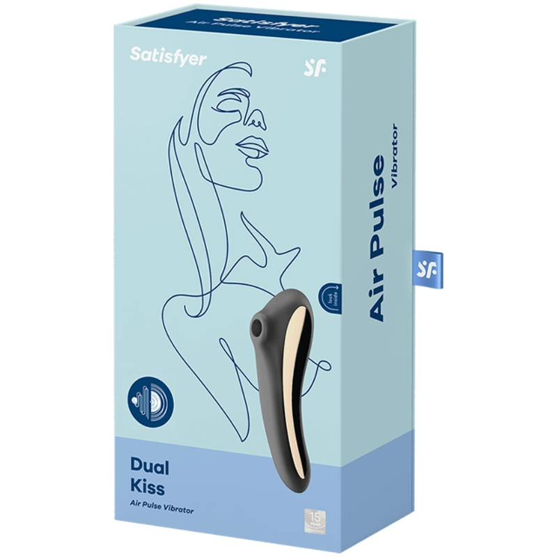 Satisfyer Dual Kiss Vibratore a Doppia Stimolazione Con Onde d'aria Nero – immagine 4
