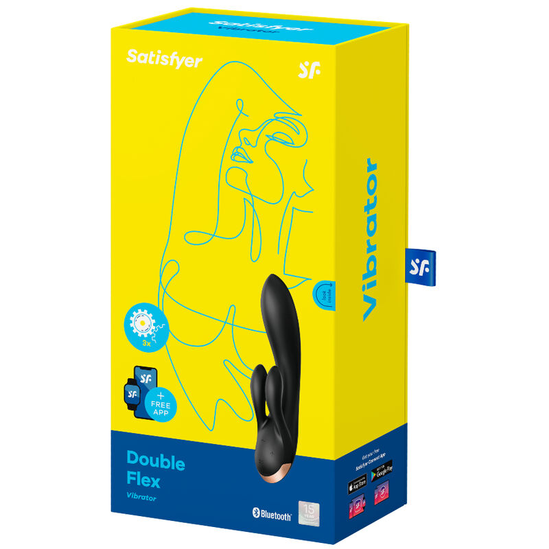 Satisfyer Double Flex Vibratore Doppio con App Nero – immagine 4