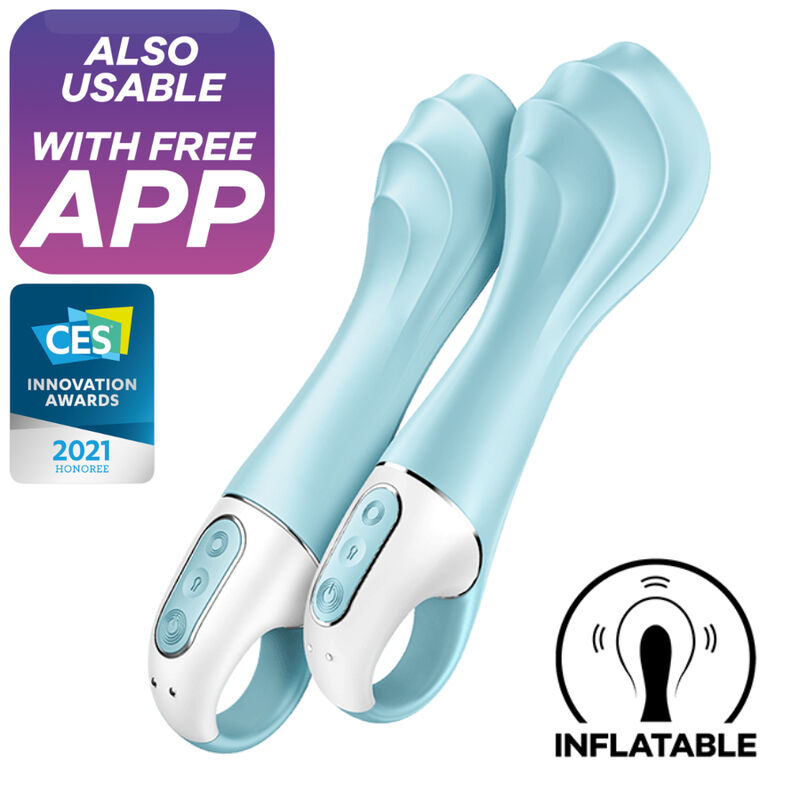 Satisfyer Air Pump Vibrator 5+ Vibratore Gonfiabile Blu – immagine 2