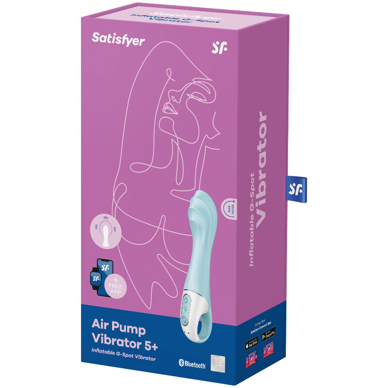 Satisfyer Air Pump Vibrator 5+ Vibratore Gonfiabile Blu – immagine 4