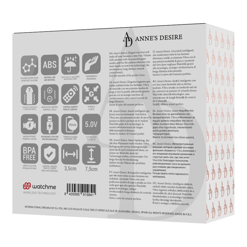 Anne's Desire Ovetto Vibrante con Telecomando WatchMe Nero e Oro – immagine 11