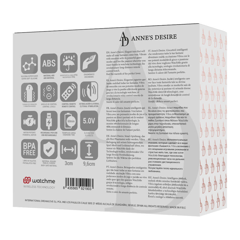 Anne's Desire Vibratore da Slip con Telecomando WatchMe Nero – immagine 14