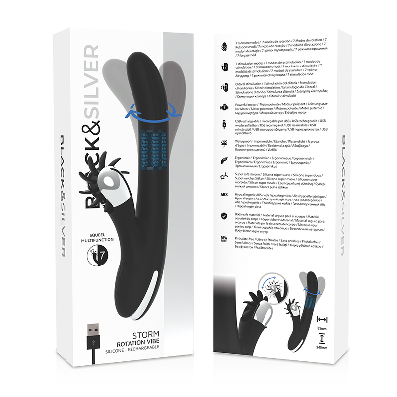 Black&Silver Bunny Storm Vibratore Rabbit Rotante – immagine 8