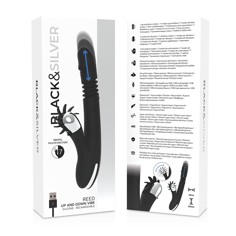 Black&Silver Bunny Rod Vibratore Rabbit Su e Giù – immagine 8