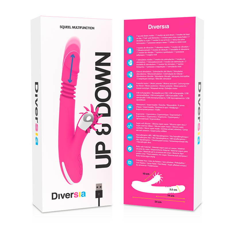 Diversia Bunny Up & Down Vibratore Rabbit Ricaricabile 24 cm – immagine 9