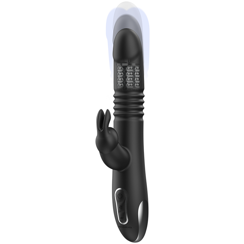 Black&Silver Kenji Vibratore Rabbit Su e Giù con Telecomando WatchMe – immagine 3